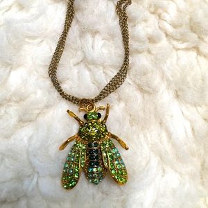 Iridescent Green Bug Pendant or Charm